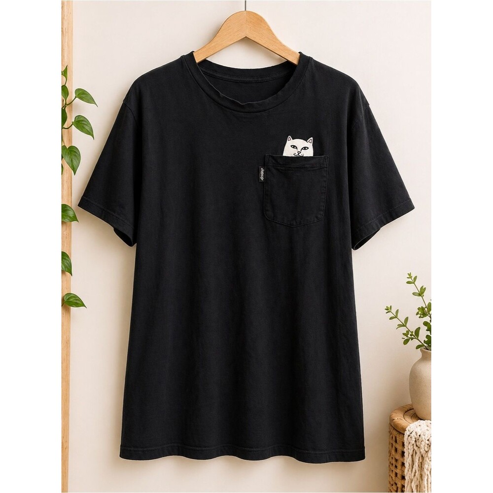 RIPNDIP Lord Nermal Pocket T-Shirt In Black Size Large